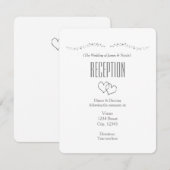 シルバーハートと輝きの結婚披露宴カード 招待状 (正面/裏面)