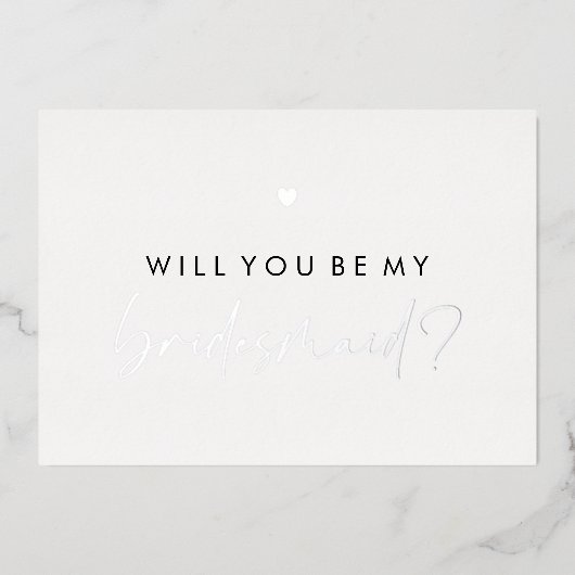 シルバーハートは僕の花嫁になるかな 箔招待状 (正面)