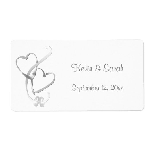 シルバーハートウェディングラベル ラベル (正面)