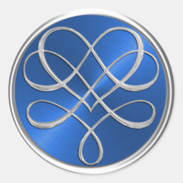 シルバーハートオーナメント38色オプション背景 ラウンドシール