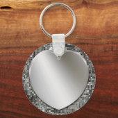 シルバーハートキーチェーン キーホルダー (正面)