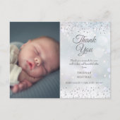 シルバーハートサンキューフォトウィンターベビー誕生 案内ポストカード (正面)