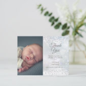 シルバーハートサンキューフォトウィンターベビー誕生 案内ポストカード (スタンド正面)