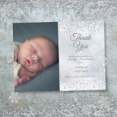 シルバーハートサンキューフォトウィンターベビー誕生 案内ポストカード