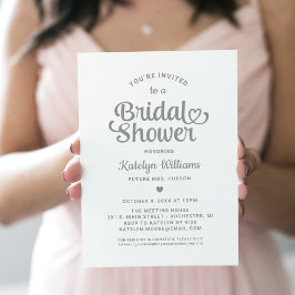 シルバーハートス結婚クリプトブライダルシャワー 招待状