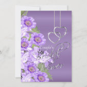 シルバーハートズオンラベンダーパープルサテン-招待状 招待状 (正面)