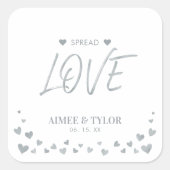 シルバーハートズスプレッドザラブ結婚式の引き出物 スクエアシール (正面)