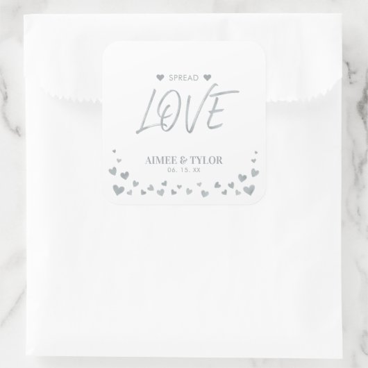 シルバーハートズスプレッドザラブ結婚式の引き出物 スクエアシール (バッグ)