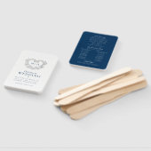 シルバーハートダークブルーとホワイトウェディングプログラム ハンドファン (組立なし)