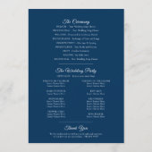 シルバーハートダークブルーとホワイトウェディングプログラム プログラム (裏面)