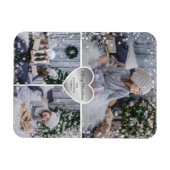 シルバーハート輝く写真 メリークリスマス マグネット (横)