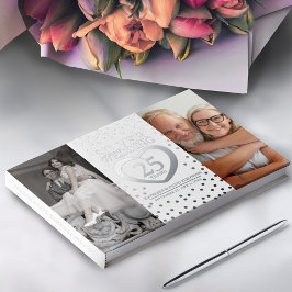 シルバーハート25結婚周年記念写真ブルー ゲストブック