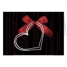 シルバーハート&ボウラブバレンタインデーカード