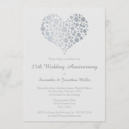 シルバーハート 偽箔 25周年 結婚記念日 招待状