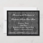 シルバーハーレキン丸枠写真卒業 招待状 (裏面)