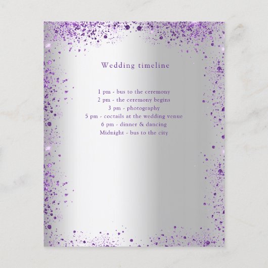 シルバーバイオレットパープルウェディングプログラムの詳細 (裏面)