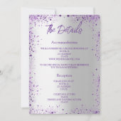 シルバーバイオレットパープルウェディングプログラムの詳細 招待状 (正面)