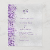 シルバーバイオレットパープルバジェット結婚式招待状 (正面)
