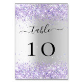 シルバーバイオレットラベンダー結婚紙吹雪 テーブルナンバー (裏面)