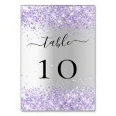 シルバーバイオレットラベンダー結婚紙吹雪 テーブルナンバー (正面)