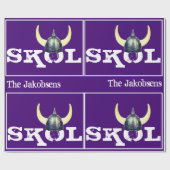 シルバーバイキングヘルメットスコル ラッピングペーパー (フラット)