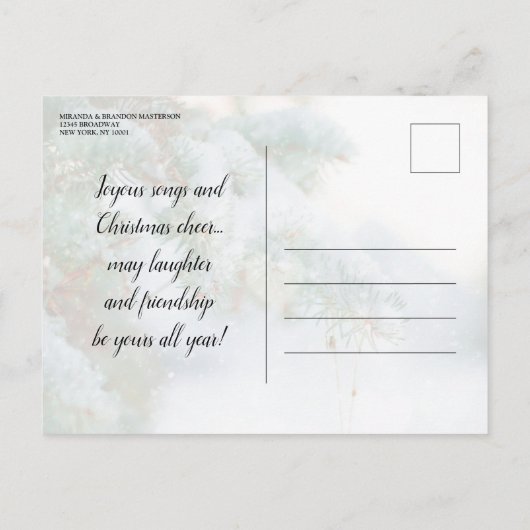 シルバーバウスススワンダーランドクリストマスパーティー インビテーションポストカード (裏面)