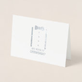 シルバーバウパーソナライズされたタイGroomsman提案 箔カード (正面)