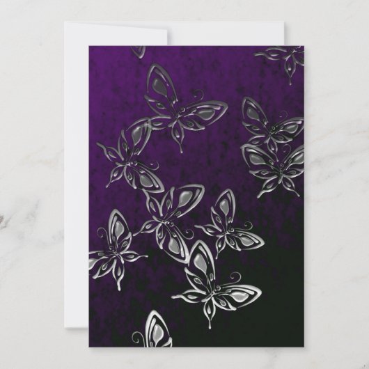 シルバーバタフライ ゴシック招待状 招待状 (正面)