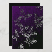 シルバーバタフライ ゴシック招待状 招待状 (正面/裏面)