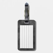 シルバーバタフライ&ベルベット 個人名入れスーツケースタグ ラゲッジタグ (裏面縦)