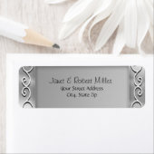 シルバーバックグラウンド差出人住所ラベル ラベル (インサイチュ)