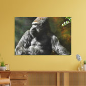 シルバーバックゴリラのリーダー キャンバスプリント (インサイチュ (リビング))