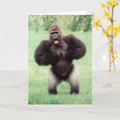 シルバーバックゴリラの胸 カード (黄色い花)