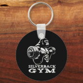 シルバーバックジムゴリラウエートリフティングトレーニングフィッネ キーホルダー (正面)