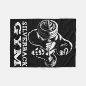 シルバーバックジムゴリラウエートリフティングトレーニングフィッネ フリースブランケット (正面(横))