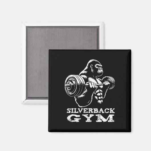 シルバーバックジムゴリラウエートリフティングトレーニングフィッネ マグネット (正面/裏面)