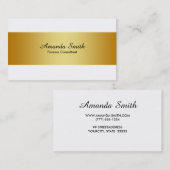 シルバーバッジシンプルュホワイトエレガントプロフェッショナル 名刺 (正面/裏面)