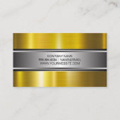 シルバーバナー |メタリックシルバー金ゴールド 名刺 (裏面)