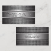 シルバーバナー | メタルシルバー パンチングメッシュ 名刺 (正面/裏面)