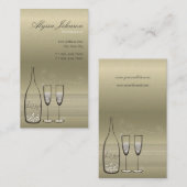 シルバーバブルシャンパン応援シックモダン 名刺 (正面/裏面)