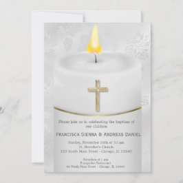 シルバーバプテスキャンドル 招待状