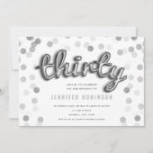 シルバーバモダンルーンズグリッターティティース誕生日 招待状 (正面)