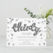 シルバーバモダンルーンズグリッターティティース誕生日 招待状 (スタンド正面)