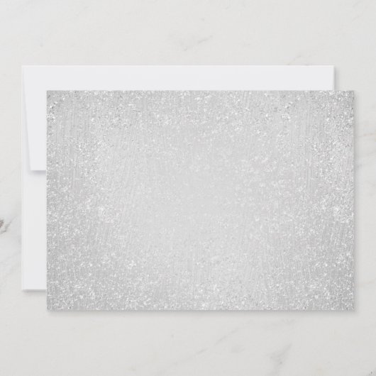 シルバーバモダンルーンズグリッターティティース誕生日 招待状 (裏面)