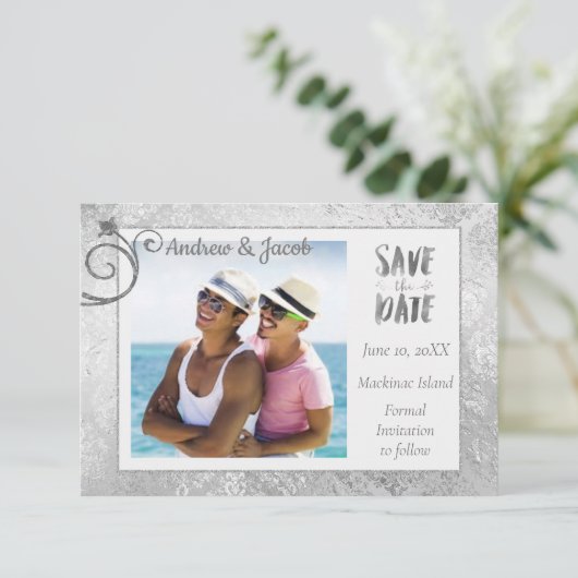 シルバーバラゲイ写真の保存日付 セーブザデート (スタンド正面)