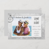 シルバーバラゲイ写真の保存日付 セーブザデート (正面/裏面)