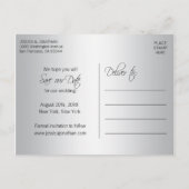 シルバーバラゴールド結婚フォイル救のOUR DATE 案内ポストカード (裏面)