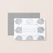 シルバーバラタペストリー悔やみや弔慰サンキューフォイル2 箔カード (封筒付き正面)