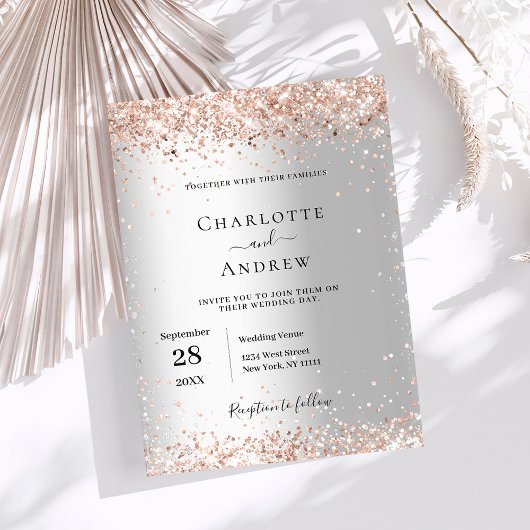 シルバーバラフォーマル金ゴールド結婚ズ 招待状