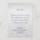 シルバーバラブルーネイビーレースサンキュー サンキューカード (裏面)